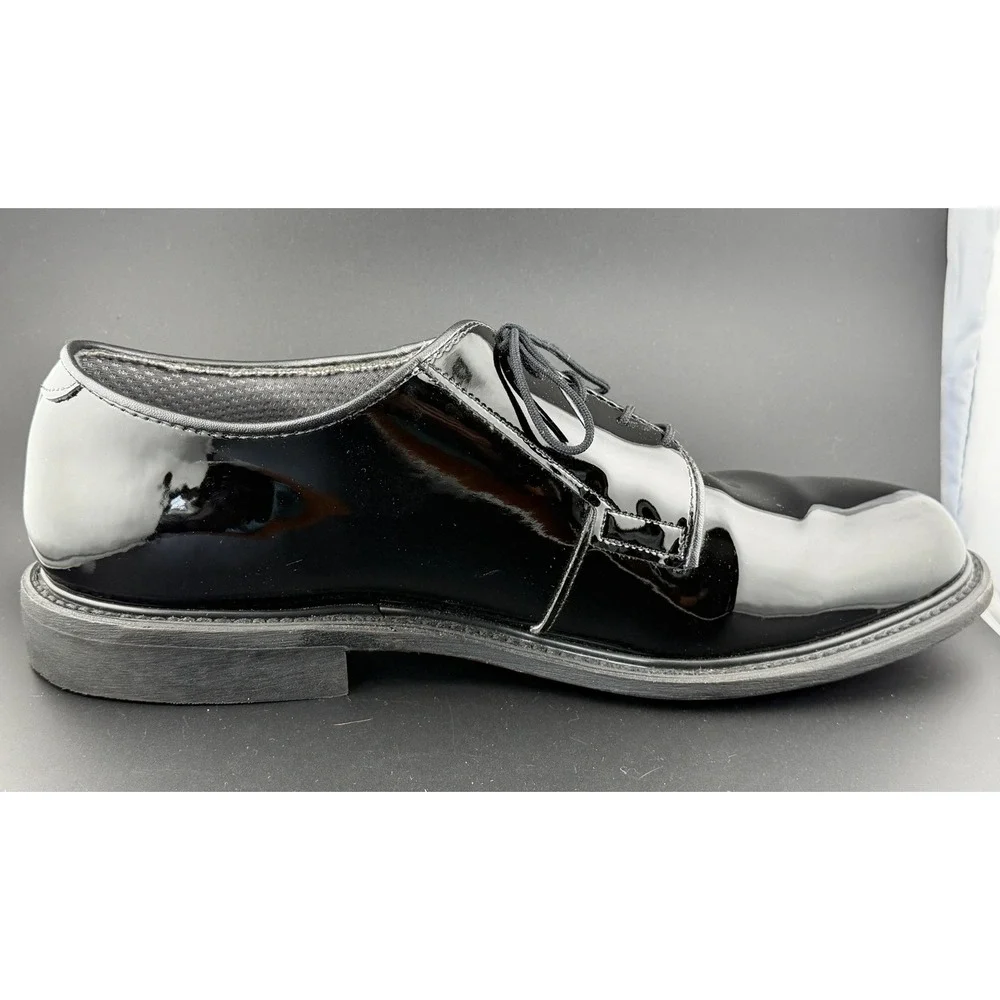 Bates High Gloss Oxford-Dress Shoes, Black, Uniform, Mens Size 12E